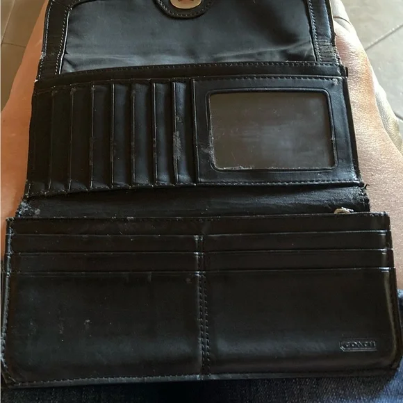 Coach Black Leather Wallet with Gold Hardware - Picture 6 of 6